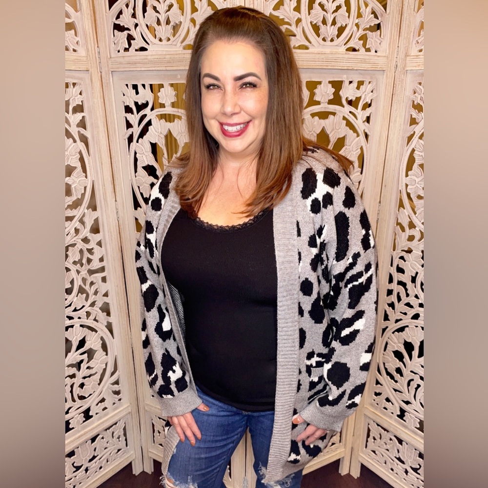 Leopard Cardigan Plus